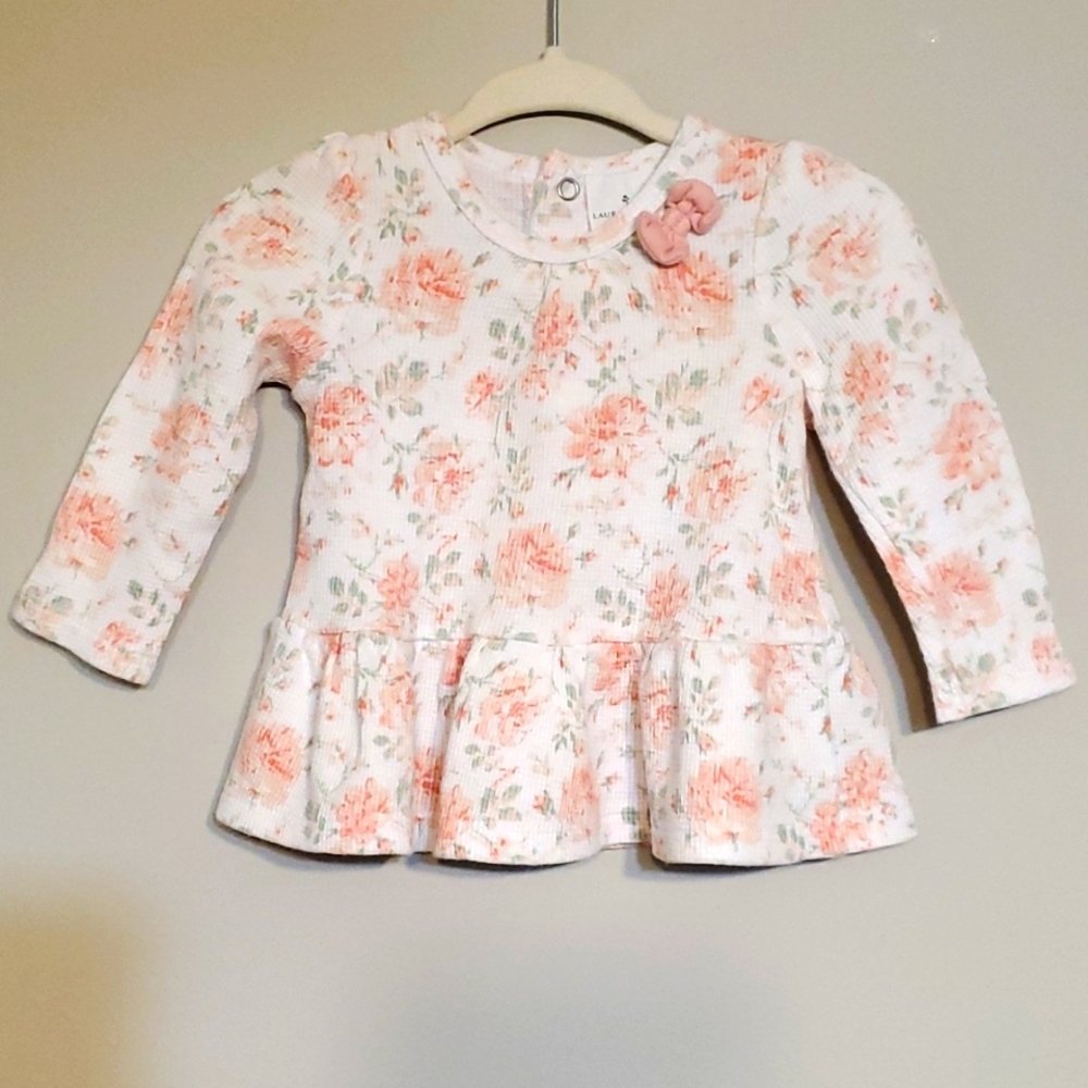 Laura Ashley Waffle Thermal Floral Knit Top, 6-9m